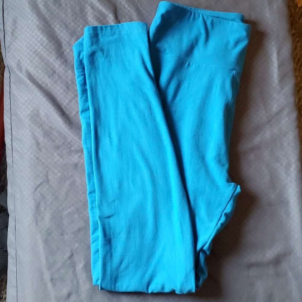 Lularoe One Duze Solid Blue Leggings